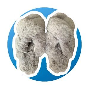 Women’s Cross Band Soft Plush Fleece Slippers